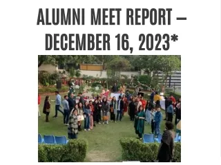 ALUMNI MEET REPORT - DECEMBER 16, 2023*