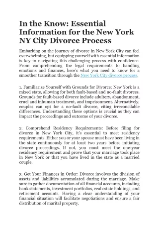 New York City divorce process