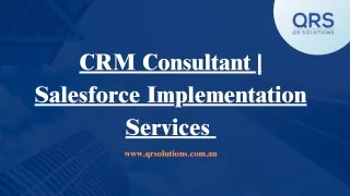 CRM Consultant  Salesforce Implementation Services