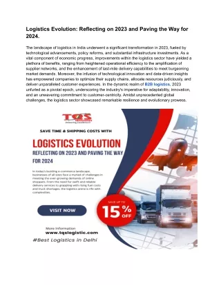 Logistics Evolution Reflecting on 2023 and Paving the Way for 2024.