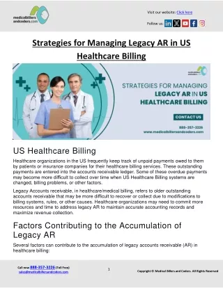 Strategies for Managing Legacy AR in US Healthcare Billing