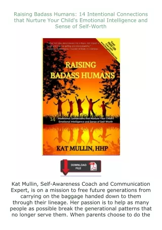 (❤️pdf)full✔download Raising Badass Humans: 14 Intentional Connections that Nurture Your Child's Emotional Int