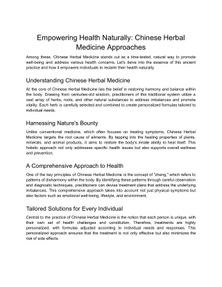 Empowering Health Naturally_ Chinese Herbal Medicine Approaches