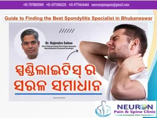 Guide to Finding the Best Spondylitis Specialist in Bhubaneswar