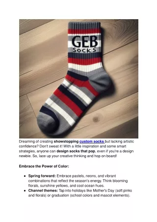 Designing Eye-Catching Custom Socks Without Expertise