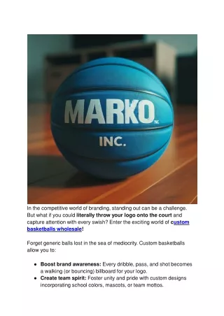 Custom Basketballs Wholesale_ Showcasing Your Logo with Custom Design