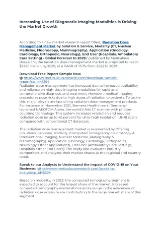 Radiation Dose Management Market