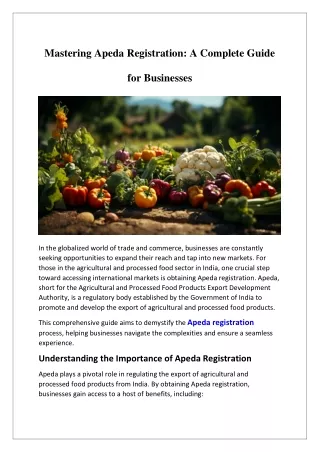 Mastering Apeda Registration: A Complete Guide for Businesses
