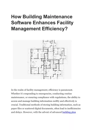 How Building Maintenance Software Enhances Facility Management Efficiency