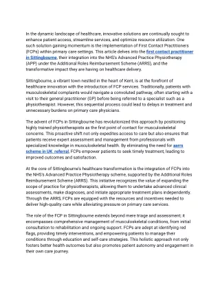 Revolutionizing Healthcare Access_ The Role of First Contact Practitioners in Sittingbourne