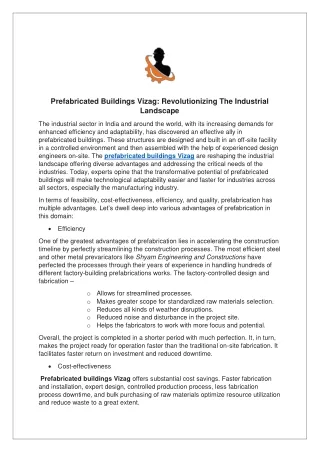 Prefabricated Buildings Vizag- Revolutionizing The Industrial Landscape