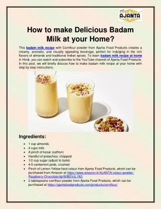 Badam milk recipe