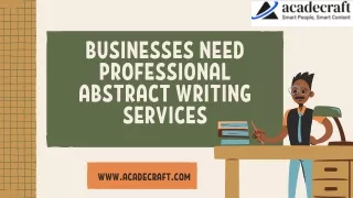 Businesses Need Professional Abstract Writing Services