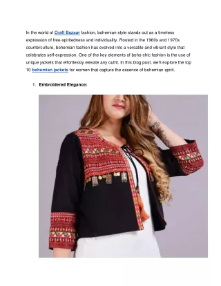 Embrace Your Free Spirit_ Top 10 Bohemian Jackets for Women