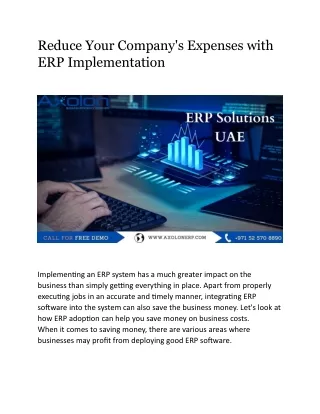 Reduce Your Company's Expenses with ERP Implementation