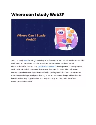 Where can I study Web3_