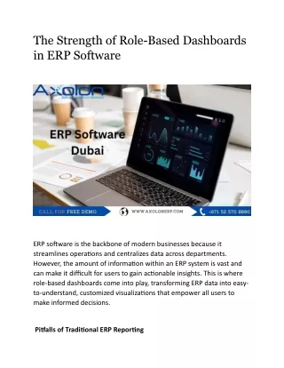 The Strength of Role-Based Dashboards in ERP Software