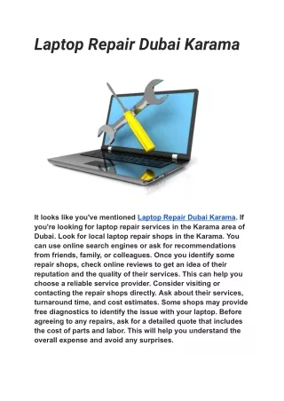Laptop Repair Dubai Karama