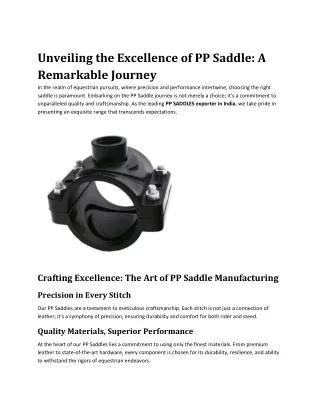 PP Saddle exporter
