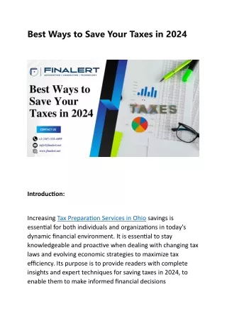 Best Ways to Save Your Taxes in 2024