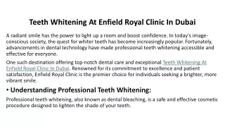 Teeth Whitening At Enfield Royal Clinic In Dubai 1