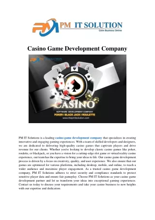 Casino Game Development Company