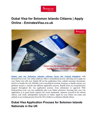 Dubai Visa for Solomon Islands Citizens _ Apply Online - EmiratesVisa