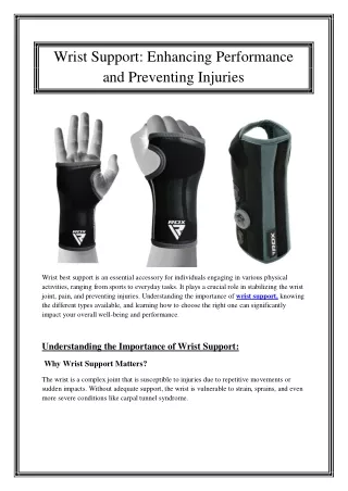 Wrist Support Enhancing Performance and Preventing Injuries