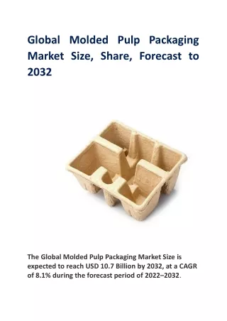 Global Molded Pulp Packaging Market