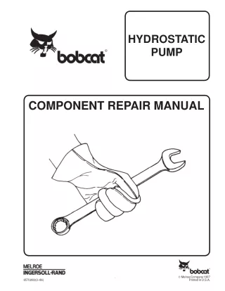 Bobcat 540, 543 Hydrostatic Pump Component Service Repair Manual SN 11999 & Below