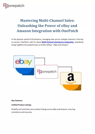 Unleashing the Power of eBay and Amazon Integration with OnePatch