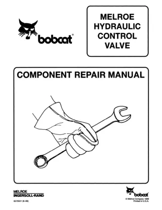 Bobcat 740, 843 Hydraulic Control Valve Component Service Repair Manual SN 15001 & Above