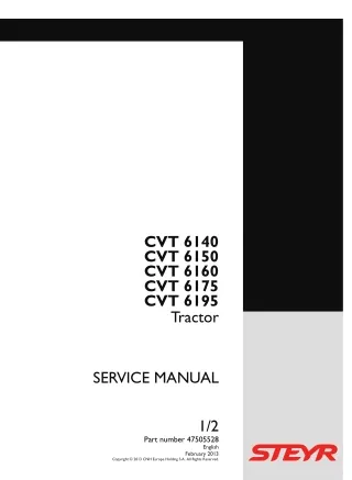 STEYR CVT 6140 Tractor Service Repair Manual