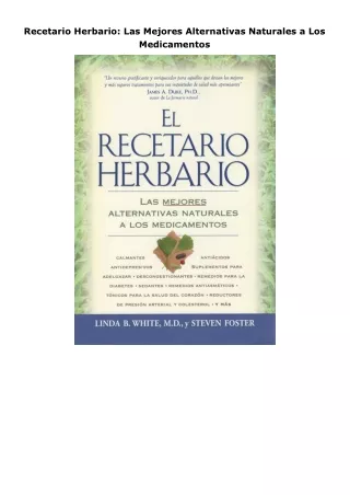 book❤read Recetario Herbario: Las Mejores Alternativas Naturales a Los Medicamentos