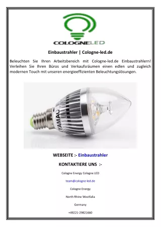 Einbaustrahler  Cologne-led.de