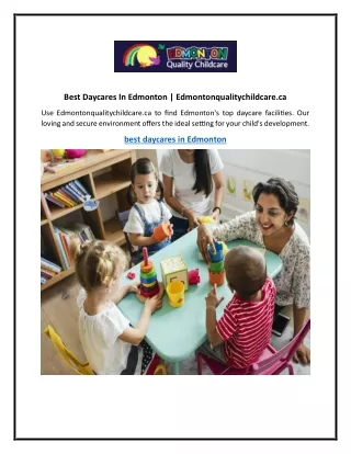 Best Daycares In Edmonton  Edmontonqualitychildcare.ca