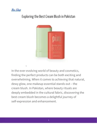 Exploring the Best Cream Blush in Pakistan