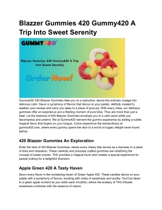 Gummies 420 Magic Discover the World of Gummy420 Candy