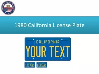 1980 California License Plate