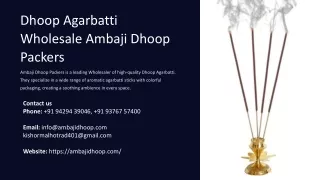 Dhoop Agarbatti Exporter