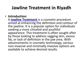 Jawline Treatment in Riyadh