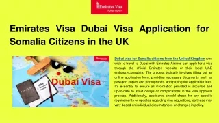 Dubai visa for Somalia citizens from the United Kingdom