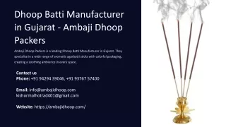 Dhoop Batti Suppliers in India