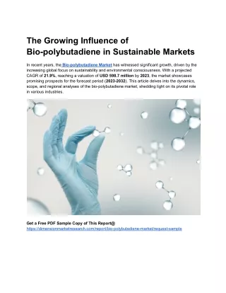 Bio-polybutadiene Market Analysis Business Revenue Forecast Size