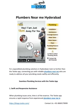 Plumbers Near me Hyderabad