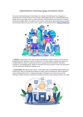 Coding the Metaverse Programming Languages and Frameworks to Master