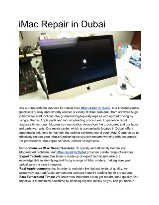 iMac Repair in Dubai