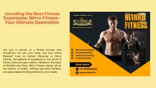 Unveiling the Best Fitness Experience: Nitrro Fitness - Your Ultimate Destinatio