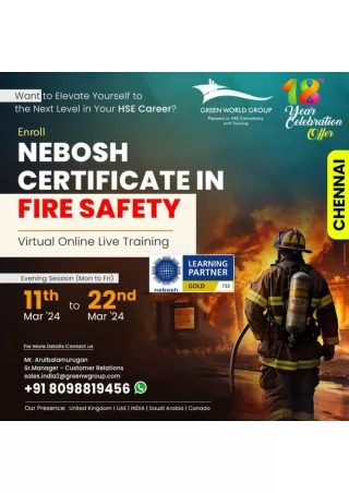 Crafting a structured study Plan -  Nebosh  in Fire Safety in Chennai
