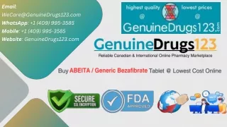 Bezafibrate (Abeita) Cost per Month - GenuineDrugs123